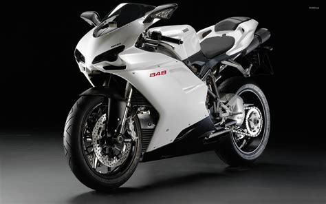 Front side view of a white Ducati 848 wallpaper   Motorcycle wallpapers ...