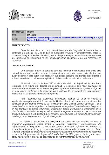 FTSP USO Las Palmas: Informe UCSP 2015/060 Significado ...