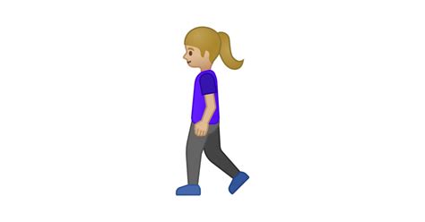 Fußgängerin: mittelhelle Hautfarbe Emoji