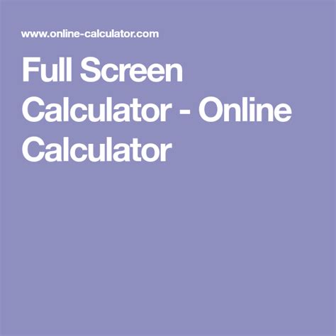 Full Screen Calculator Online Calculator | Full screen ...