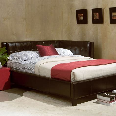 Full Size Bed Frame Tufted Upholstered Reversible Corner ...