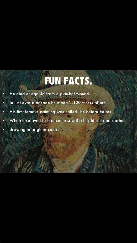 Fun facts | Van gogh art, Vincent van gogh, Fun facts