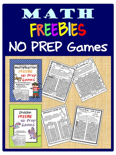 Fun Games 4 Learning: More NO PREP Math Games Freebies