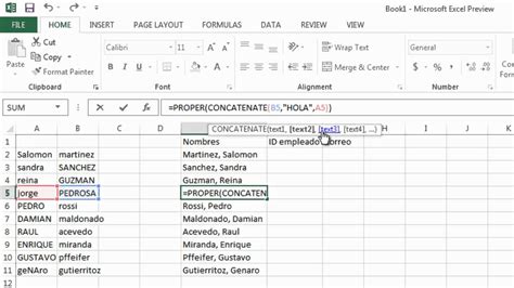 Funcion de texto Concatenar   Excel 2013/2010/2007 ...