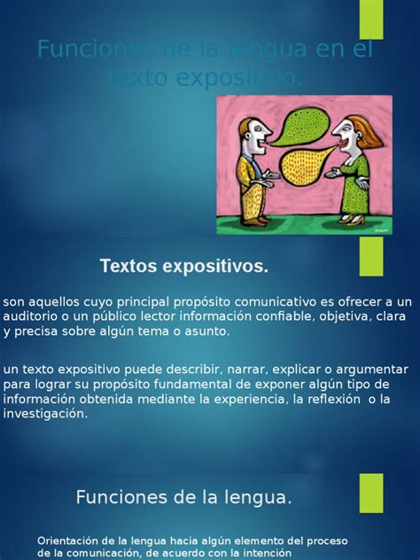 Funciones de La Lengua en El Texto Expositivo ...
