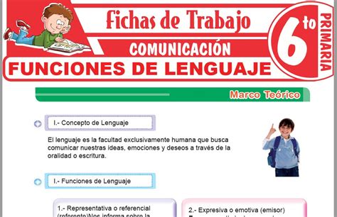Funciones de lenguaje para Sexto de Primaria – Fichas de ...