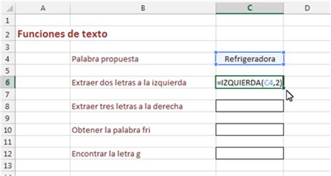 Funciones de Texto en Excel | Apuntes de Office