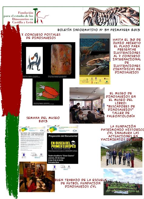 Fundacion Dinosaurios Cyl: Boletín informativo nº 54. Primavera 2013