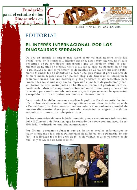 Fundacion Dinosaurios Cyl: Boletín Informativo nº 60 de la Fundación ...