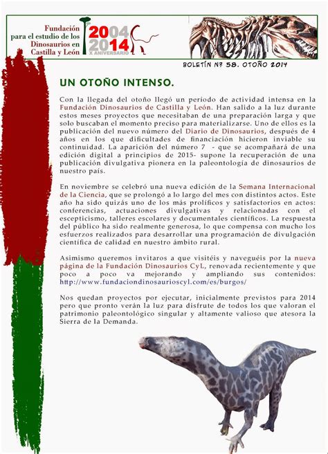 Fundacion Dinosaurios Cyl: Nuevo boletín informativo de la Fundación ...