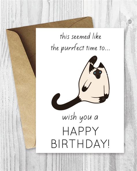 Funny Birthday Cards Printables Funny Siamese Cat Birthday ...