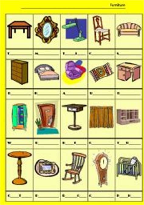 Furniture Vocabulary   ESL worksheet by Ju Madeiro
