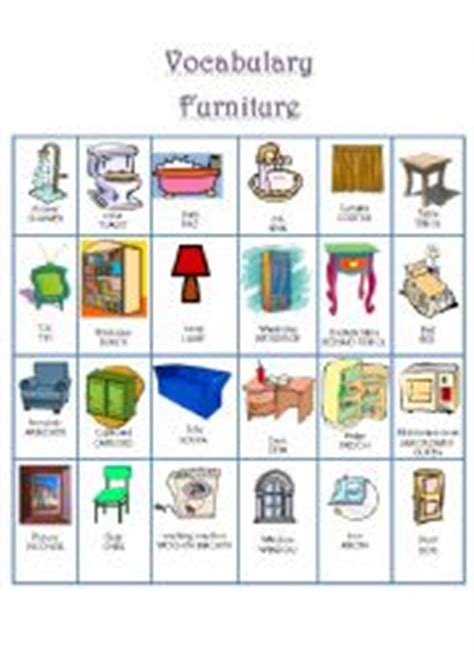 furniture vocabulary   ESL worksheet by zoila06