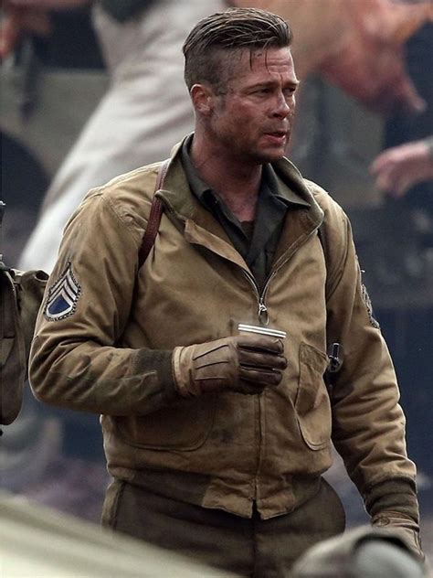 Fury Brad Pitt Cotton Jacket   Stars Jackets