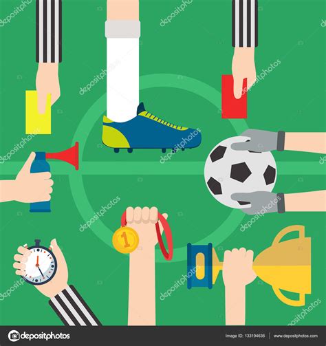 Futbol articulos | Fútbol, artículos de fútbol — Vector de ...