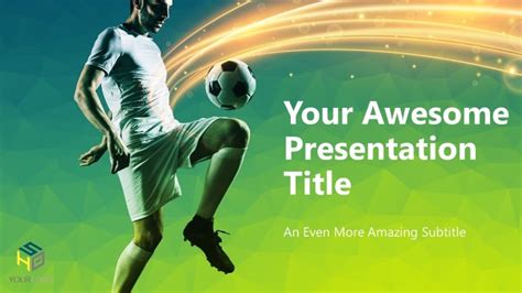 Fútbol   Plantilla de PowerPoint Moderna  versión verde