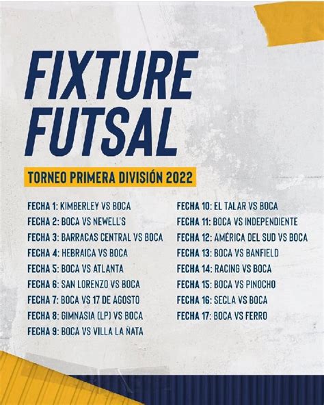 Futsal. Fixture Primera División 2022 – Agrupación Alternativa Boquense