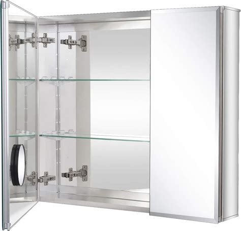 Gabinete de almacenamiento de aluminio para espejo de baño, 30 x 26 ...