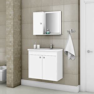 Gabinete para Banheiro com Espelho Dayene 54x56,5x30cm ...