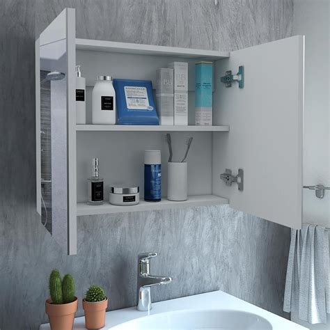 Gabinete Para Baño 2 Puertas Con Espejo 47.3x60x12.2 Cm | Mercado Libre