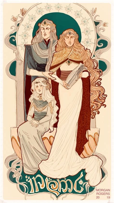 Galadriel & Celebrian  with Celeborn  For @arafinweanweek | Tolkien art ...