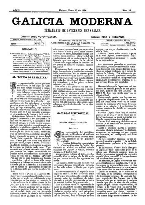 Galicia Moderna. Núm. 38, 17 de enero de 1886 | Biblioteca Virtual ...