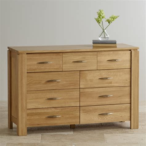 Galway Natural Solid Oak 9 Drawer Chest by Oak Furniture Land