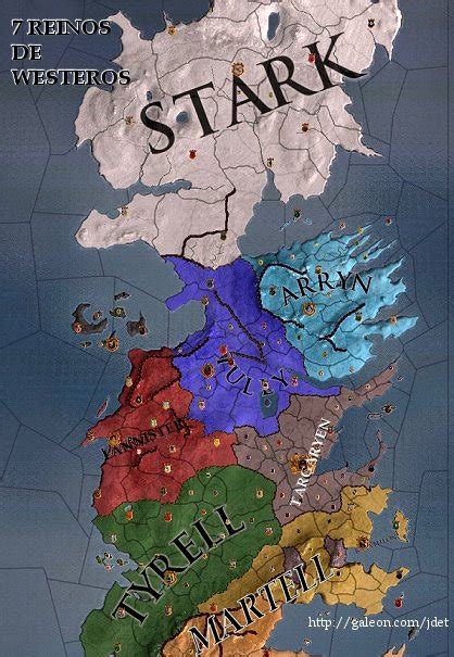 Game of thrones reinos mapa de america