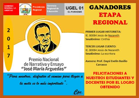 GANADORES   ETAPA REGIONAL PREMIO NACIONAL DE NARRATIVA Y ENSAYO  JOSÉ ...