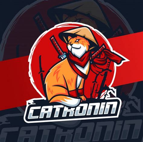 Gato ronin ninja mascota esport logo | Premium Vector #Freepik #vector ...