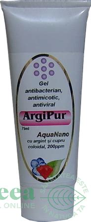 Gel antibacterian antimicotic argint cupru coloidal ArgiPur 75ml   Aqua ...