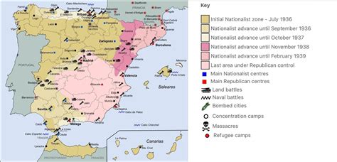 General map of the Spanish Civil War  1936–39  : MapPorn
