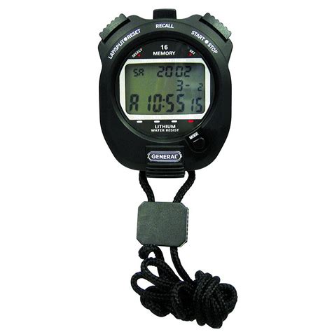 General Tools Three Line Stopwatch with 16 Value Lap and ...