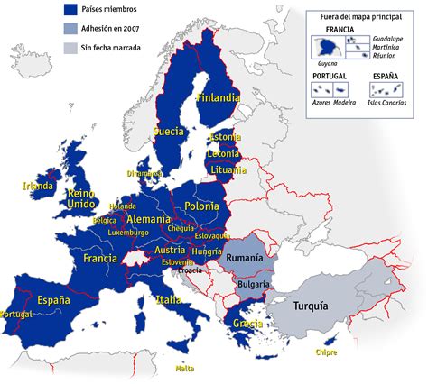Geografía de la U.E.: Mapas de los países de la Unión Europea