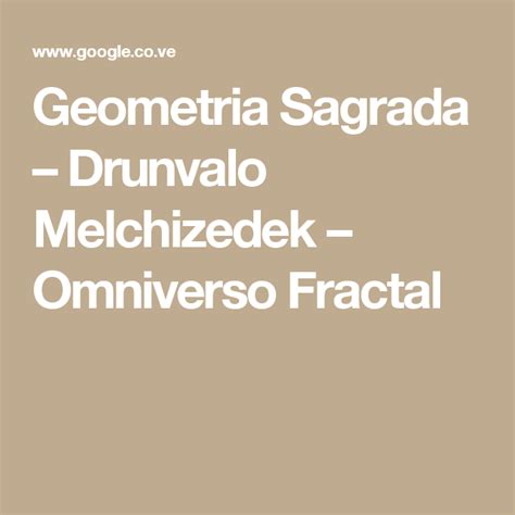 GEOMETRIA SAGRADA DRUNVALO PDF