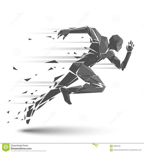 Geometric Running Man Stock Vector   Image: 63995182