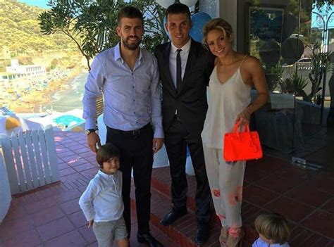 Gerard Pique, Shakira, and their sons at the baptism of ...