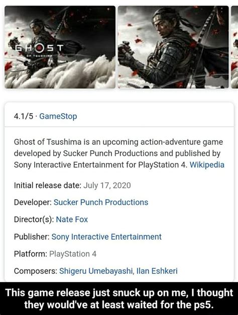 Ghost of Tsushima is an upcoming action adventure game ...