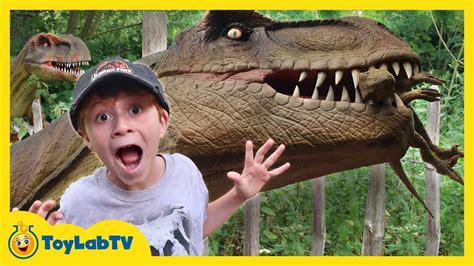 Giant Dinosaurs & Life Size T Rex! Family Visit Fun Kids ...
