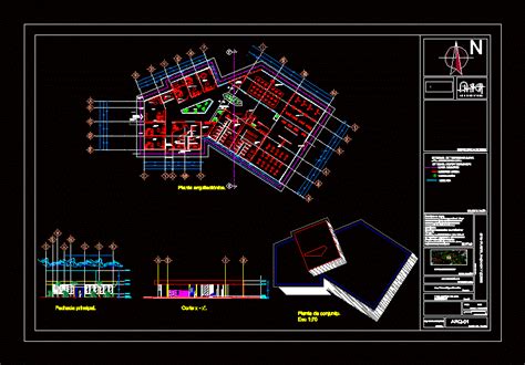 Gimnasio en AutoCAD | Descargar CAD gratis  6.86 MB  | Bibliocad