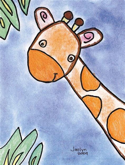 : Giraffe in 2020 | Art drawings for kids, Kindergarten ...