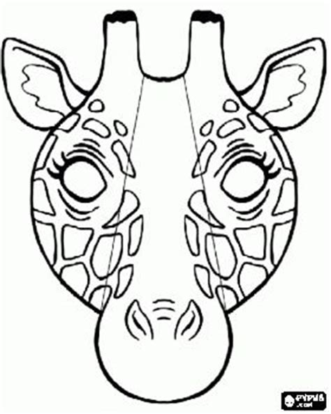 Giraffe Mask Coloring Page | Animal mask templates, Animal ...