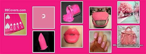 Girly Hot Pink Collage Facebook Cover Photos