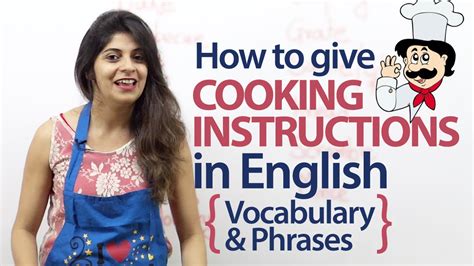 Giving cooking instructions in English   Vocabulary and ...