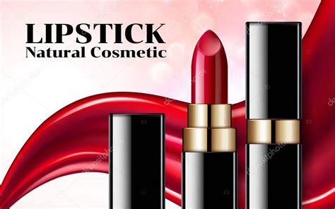 Glamour moda lápiz labial anuncios elegante líquido fluyendo maquillaje ...