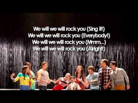 Glee   We Will Rock You  Lyrics    YouTube