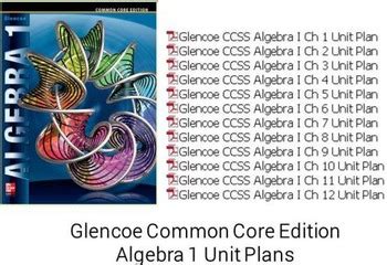 Glencoe Common Core Algebra 1 Lesson Unit Plans  12 PDF ...