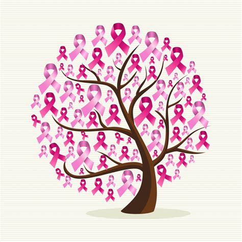 Global Breast cancer awareness ribbon symbol tree EPS10 file.   Queens ...