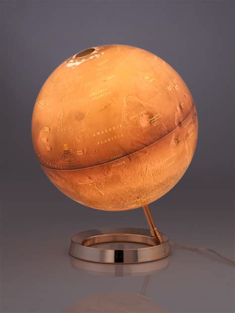 Globo físico de Marte, policarbonato, 30 cm, iluminado ...
