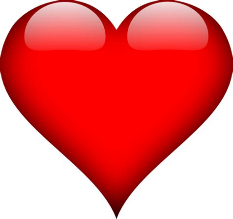 Glossy Red Heart Clip Art at Clker.com   vector clip art ...
